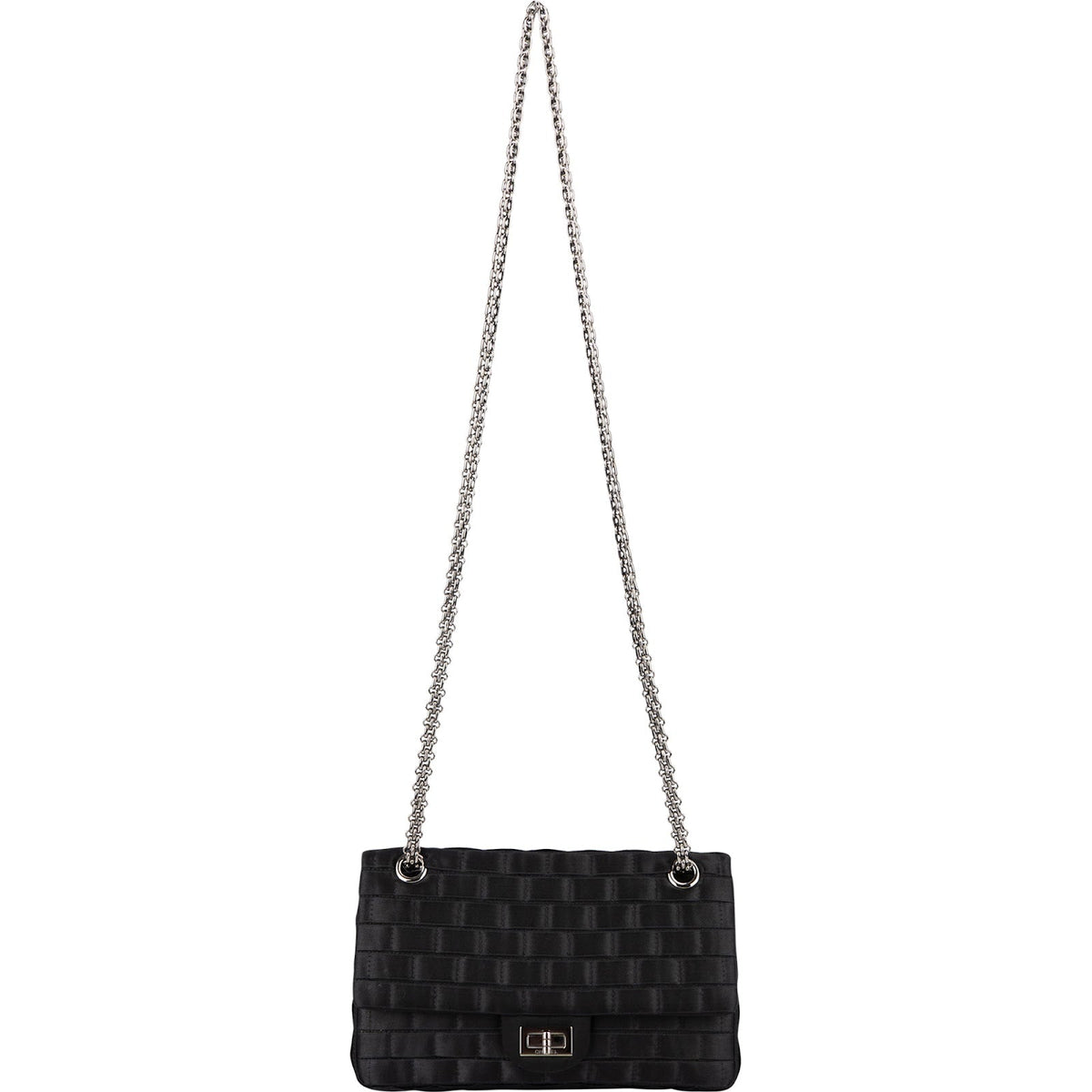 Borsa a tracolla Chanel Rare Sample in raso modello Chocolate Bar 2.55 Reissue Double Flap