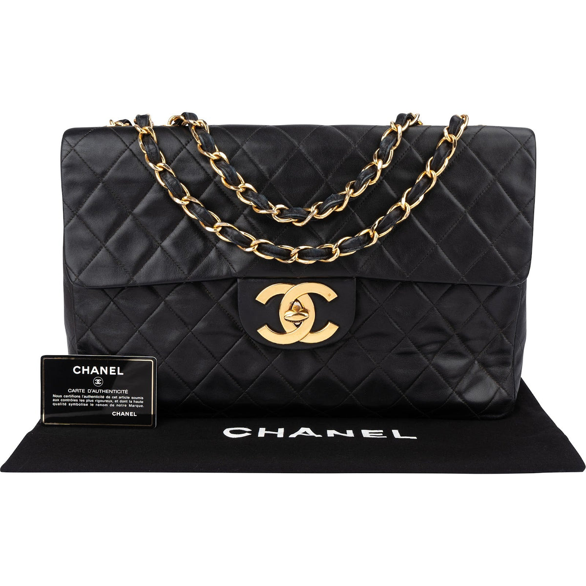 Chanel Lammleder Gold Maxi Single Flap Umhängetasche, Bild 2 von 14
