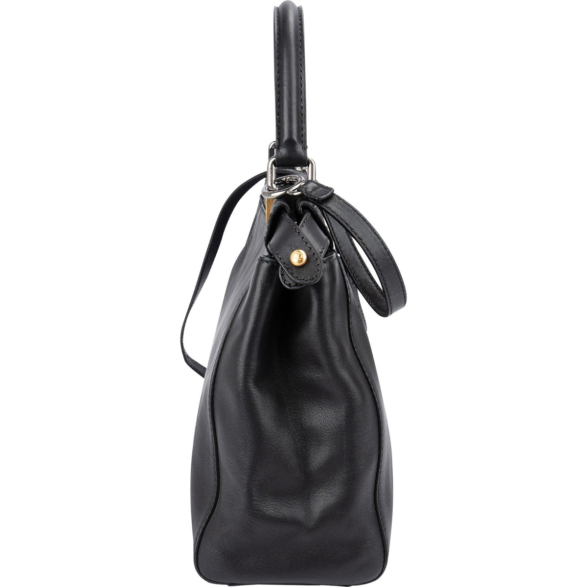 Fendi Black Leather Peekaboo Regular Handbag