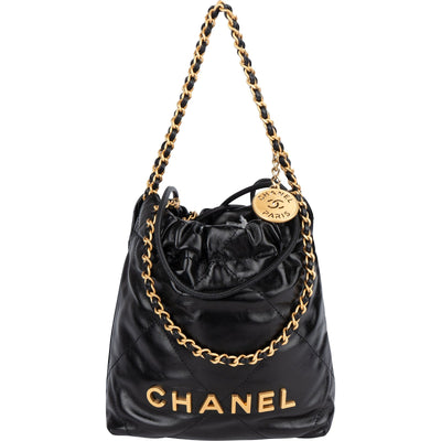 Chanel 22 Small Drawstring Handbag in Stitched Lambskin