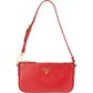 Prada Red Saffiano Leather Zip Mini Handbag