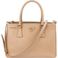 Prada Beige Saffiano Lux Leather Galleria Handbag