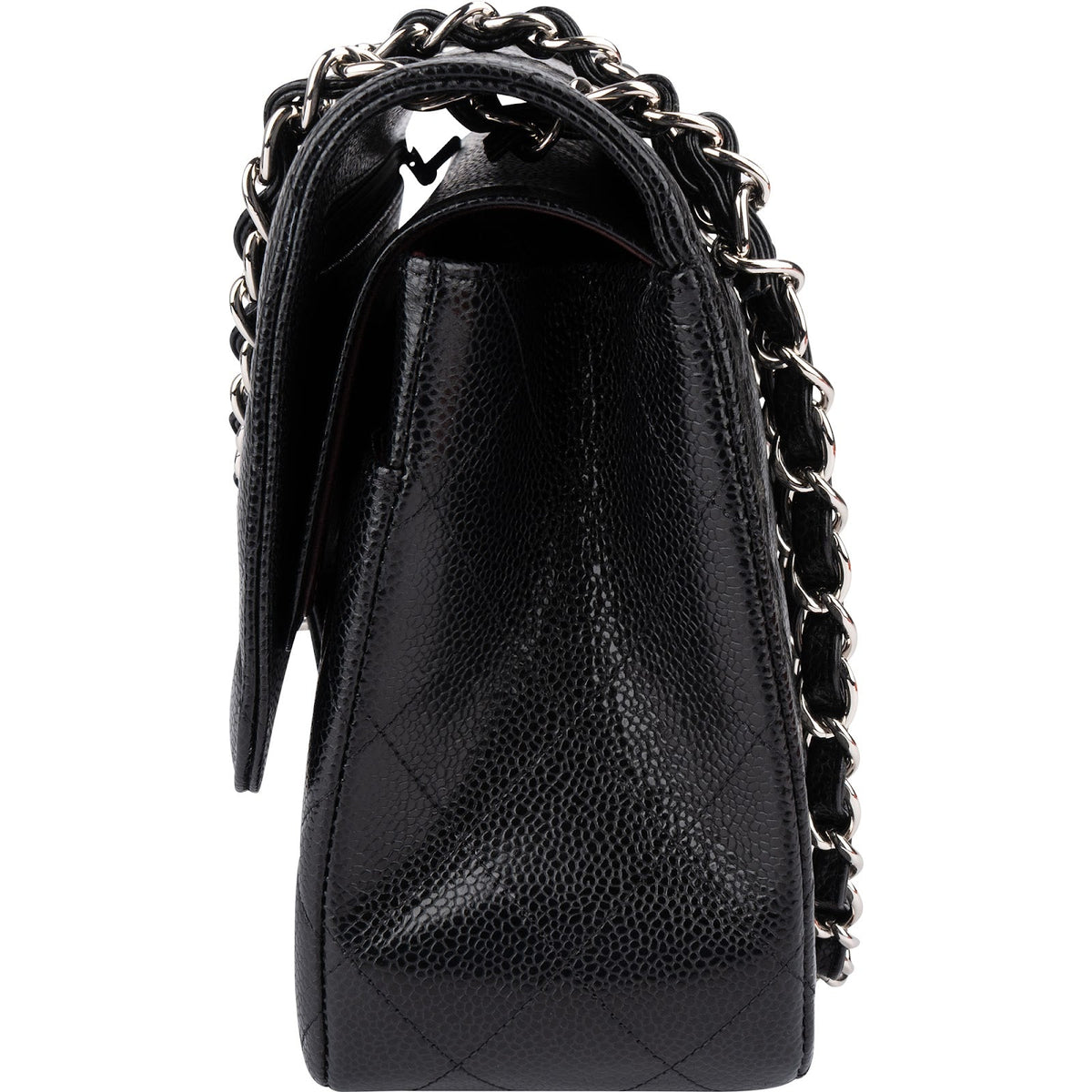 Chanel Caviar Palladium Jumbo Double Flap Umhängetasche, Bild 5 von 15