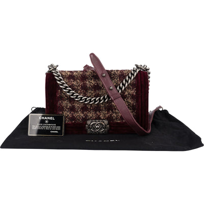 Chanel Velvet & Bouclé Tweed Medium Boy Crossbody Bag