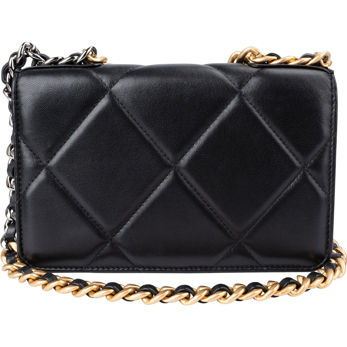 Bolso cruzado Chanel 19 Wallet On Chain de piel de cordero acolchada