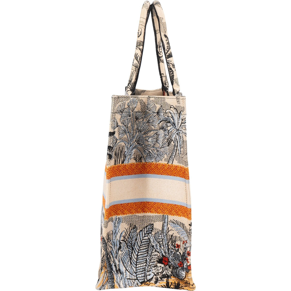 Bolso de mano Dioriviera Tropical Book Tote de lona bordada de Christian Dior