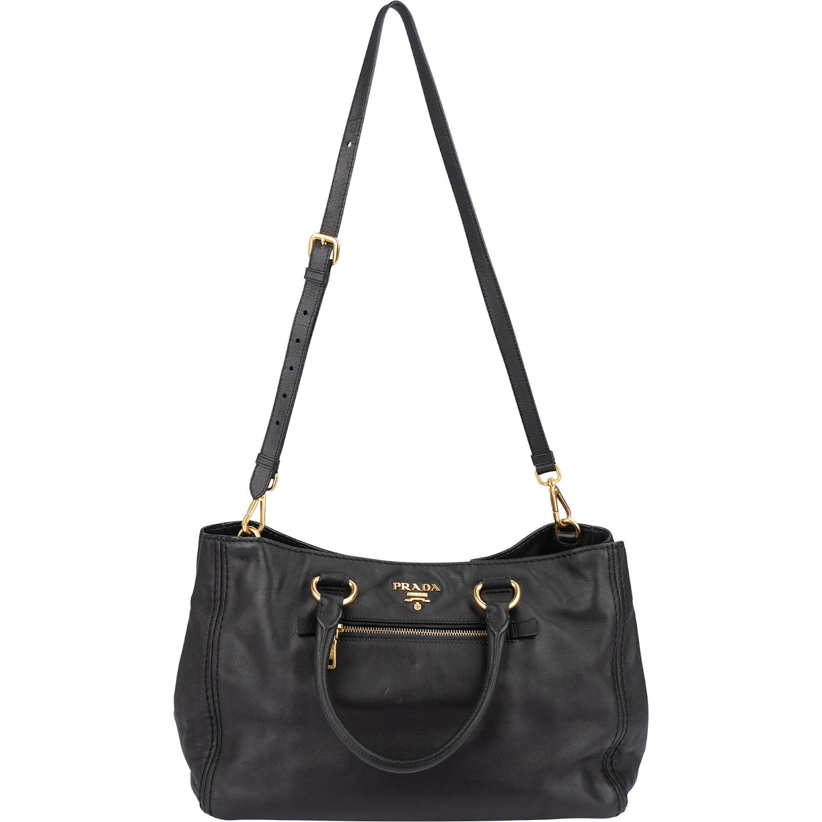 Prada Schwarz Nappa Leder Tote, Bild 8 von 11