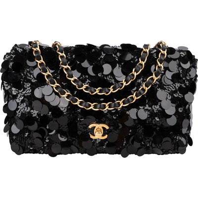 Chanel Limited Edition Sequin Classic Medium Single Flap Crossbody Bag