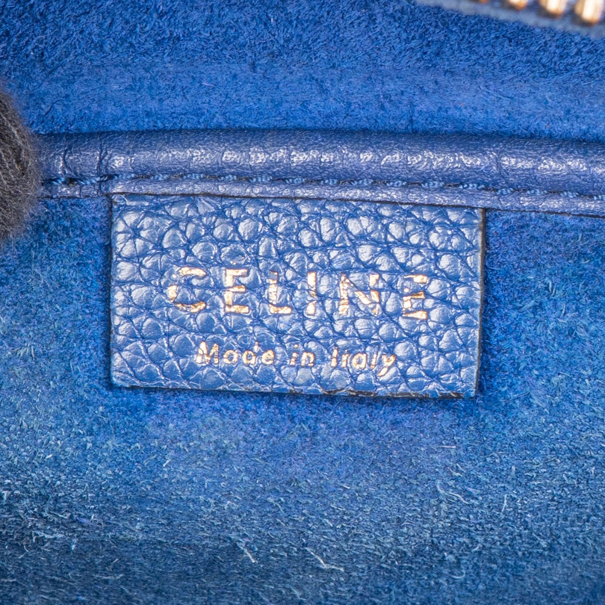 Céline Blau genarbtes Leder Luggage Nano Umhängetasche, Bild 10 von 11