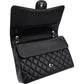 Chanel Quilted Caviar Leather Palladium Maxi Double Flap Crossbody Bag
