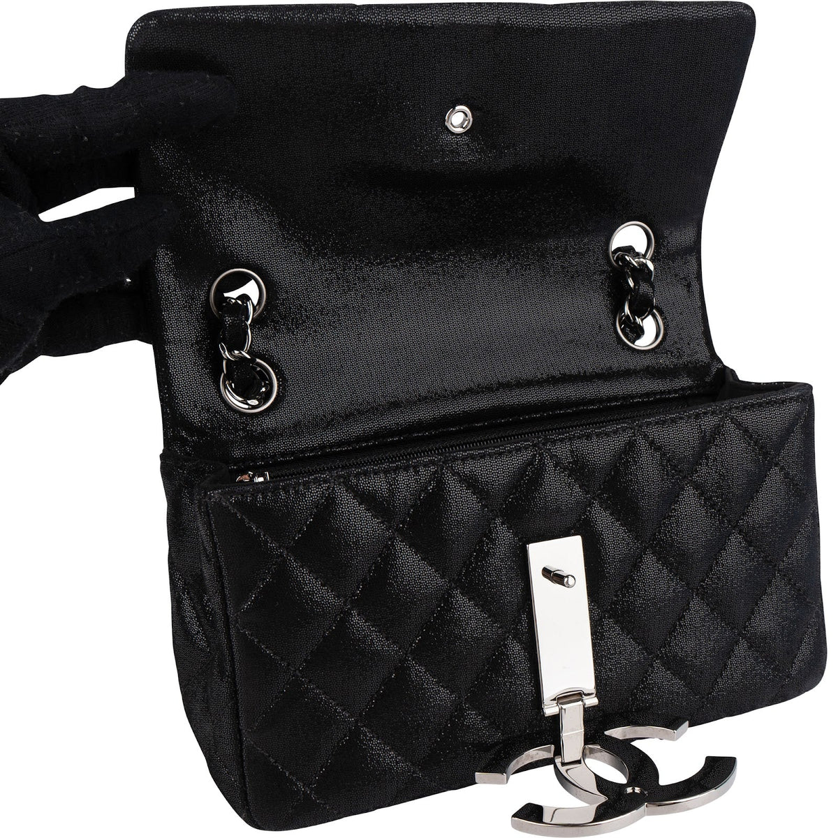 Chanel Wildleder Single Flap Schultertasche, Bild 12 von 14