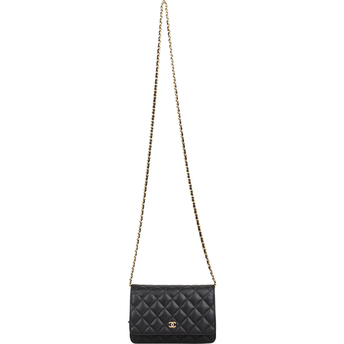 Borsa a tracolla Chanel Wallet On Chain in pelle caviale trapuntata