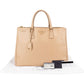 Prada Beige Saffiano Leather Double Zip Galleria Handbag