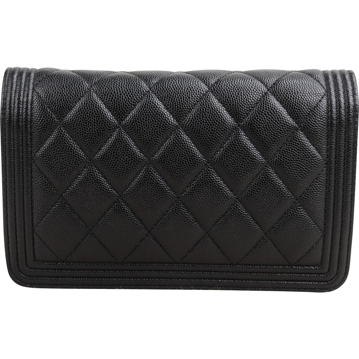 Sac bandoulière Chanel Boy Wallet on Chain en cuir caviar matelassé