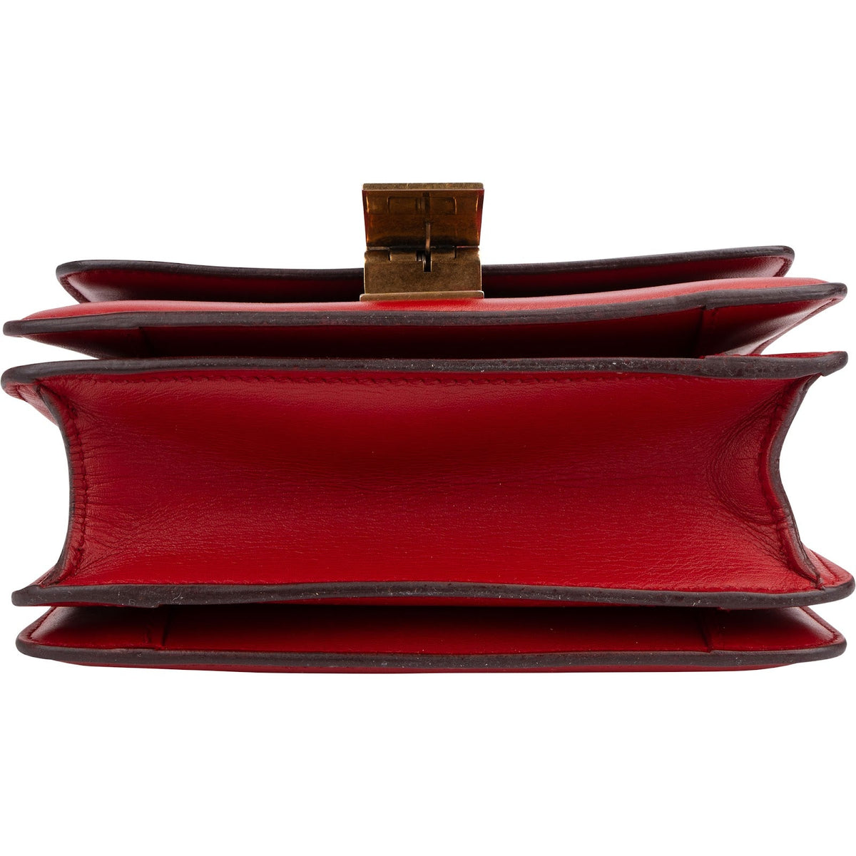 Celine Small Triomphe aus rotem Box-Kalbsleder – Ansicht 5