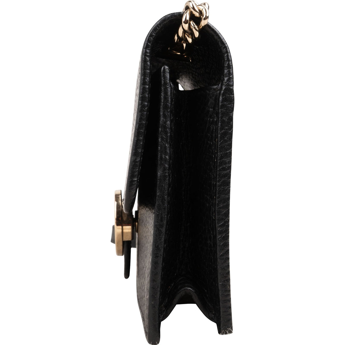 Borsa a tracolla Gucci Interlocking GG Wallet On Chain in pelle martellata