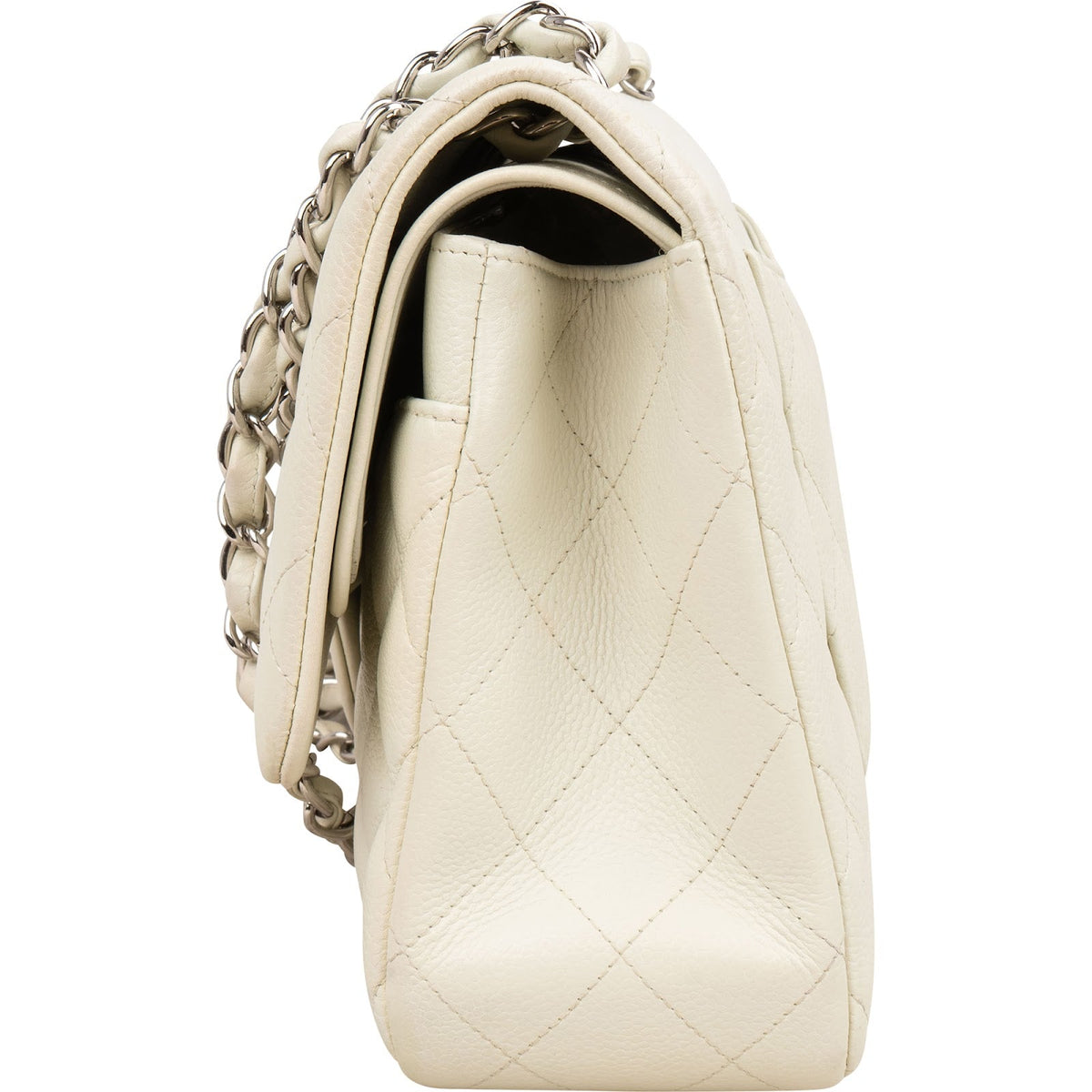 Chanel Caviar Palladium Jumbo Double Flap Umhängetasche, Bild 5 von 14