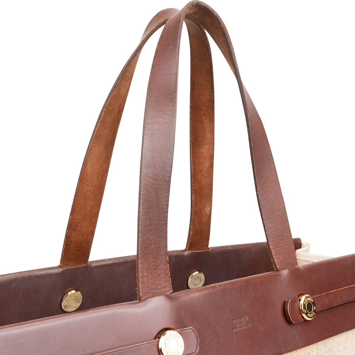 Borsa a spalla Hermès Cabas GM in tela e pelle