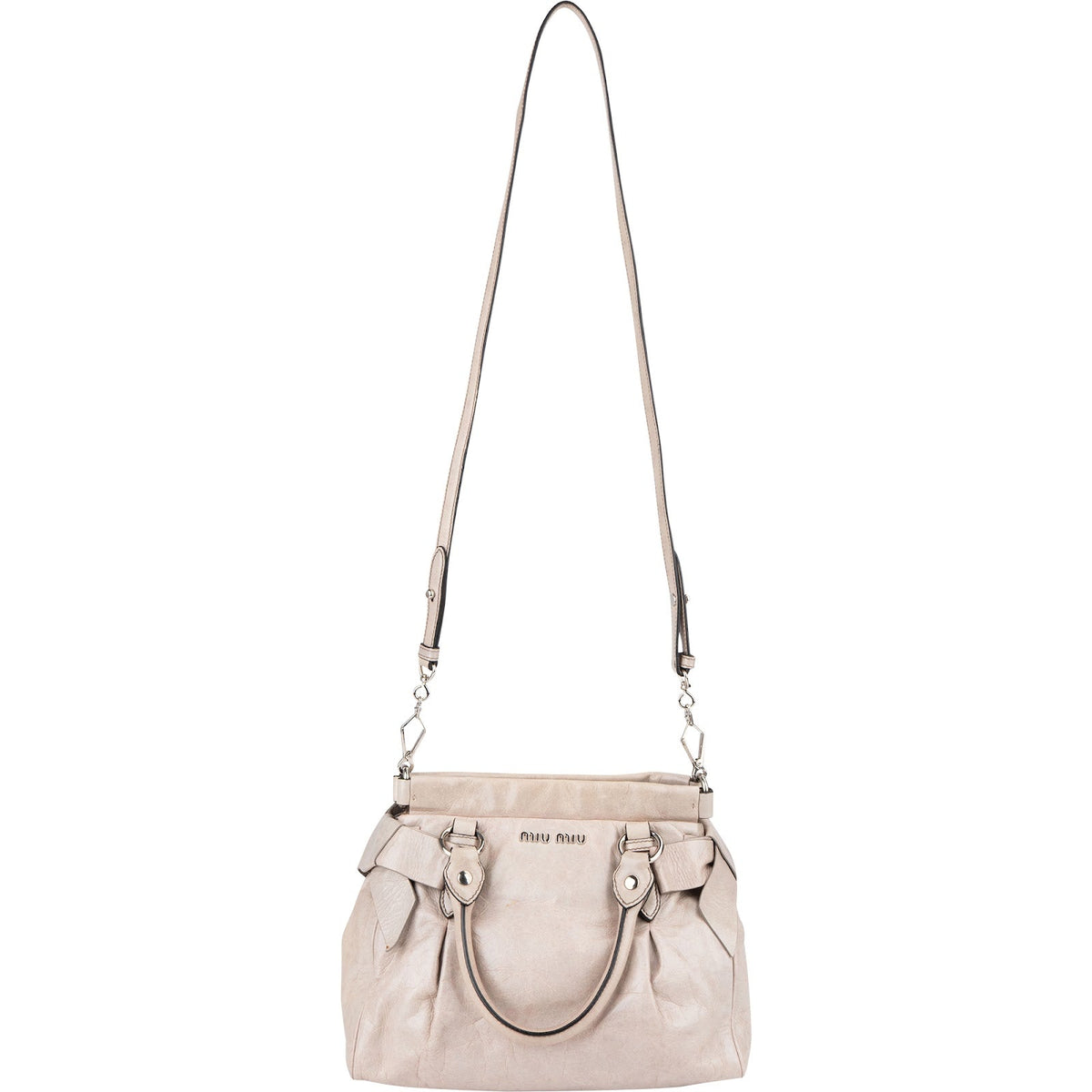 Miu Miu Vitello Lux lederen kleine hobo-handtas met strik