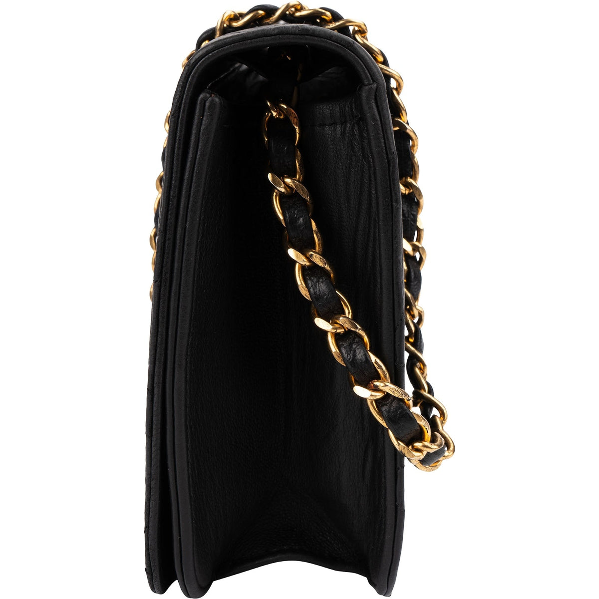 Chanel gewatteerde lamsleren 24K gouden Single Flap crossbody tas