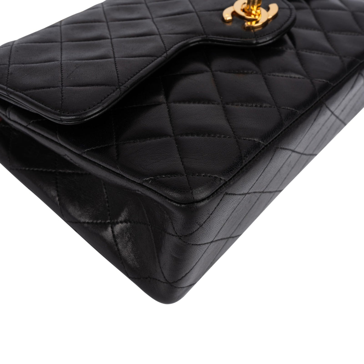 Chanel gewatteerde lamsleren 24K gouden Medium Double Flap schoudertas