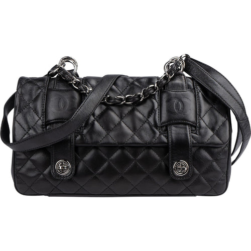 Chanel Quilted Lambskin Modern Chain Accordion Single Flap Crossbody Bag