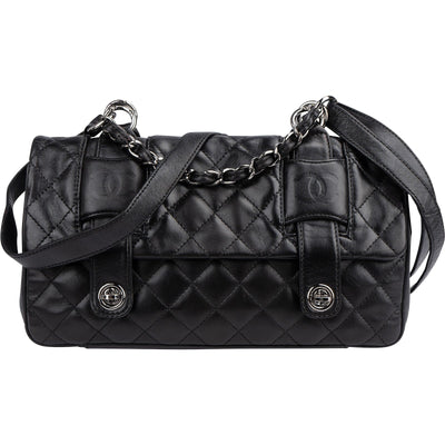 Borsa a tracolla Chanel Modern Chain Accordion Single Flap in pelle di agnello trapuntata