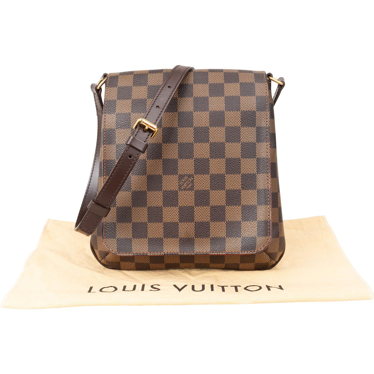 Sac bandoulière Louis Vuitton Musette Salsa PM en toile Monogram Damier Ébène