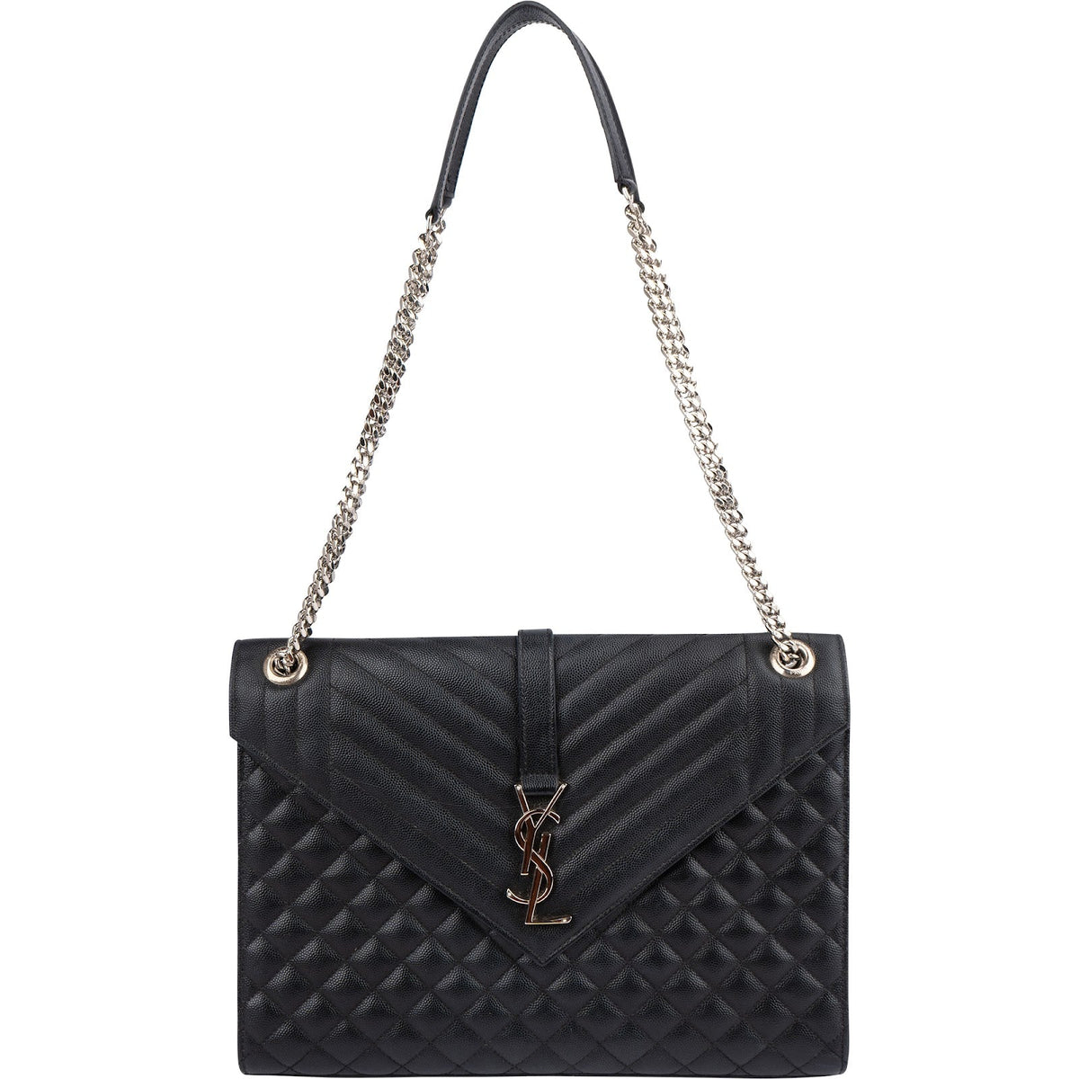Borsa a tracolla grande Envelope di Saint Laurent in pelle martellata trapuntata