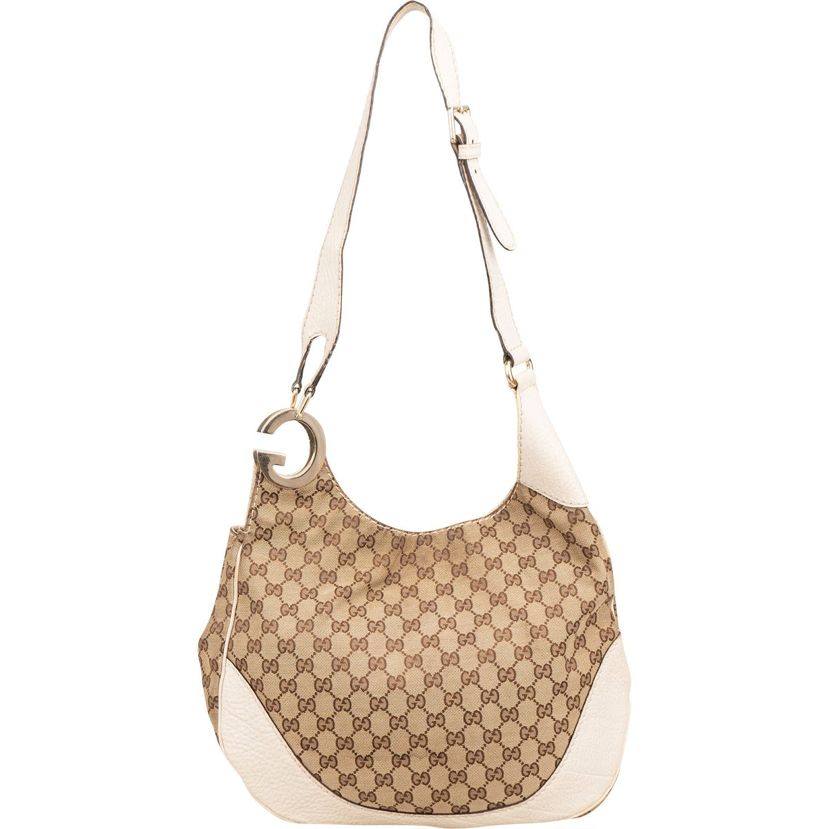 Gucci Monogram GG Canvas Britt G Hobo schoudertas