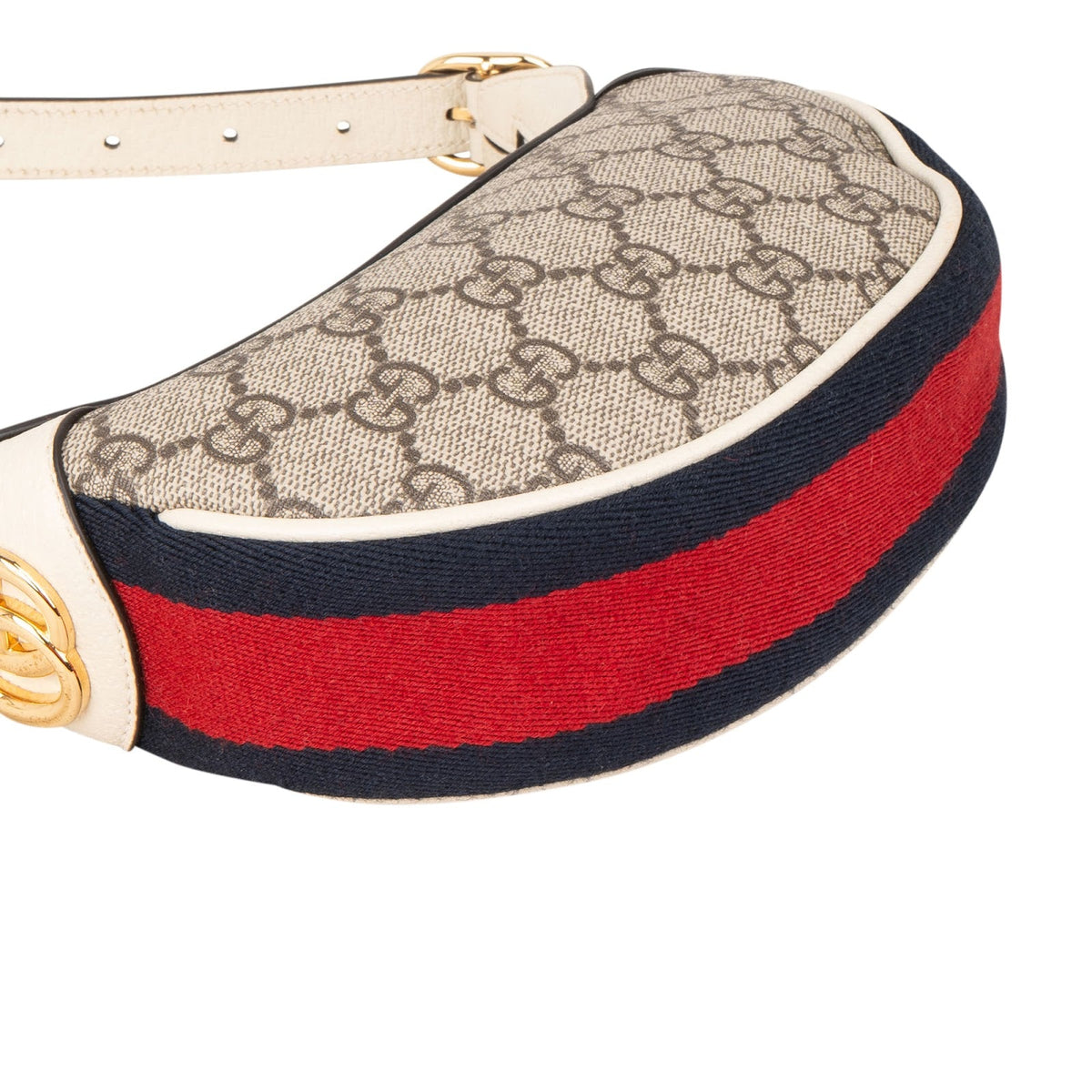 Gucci Web Stripe Ophidia Half-Moon Mini Schultertasche, Bild 8 von 11