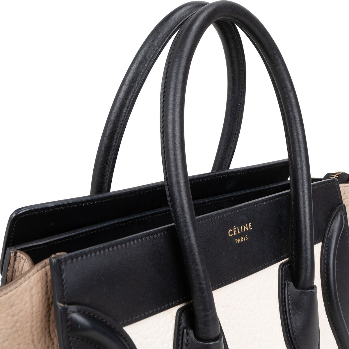 Céline Luggage Tricolor aus genarbtem Leder – Ansicht 3