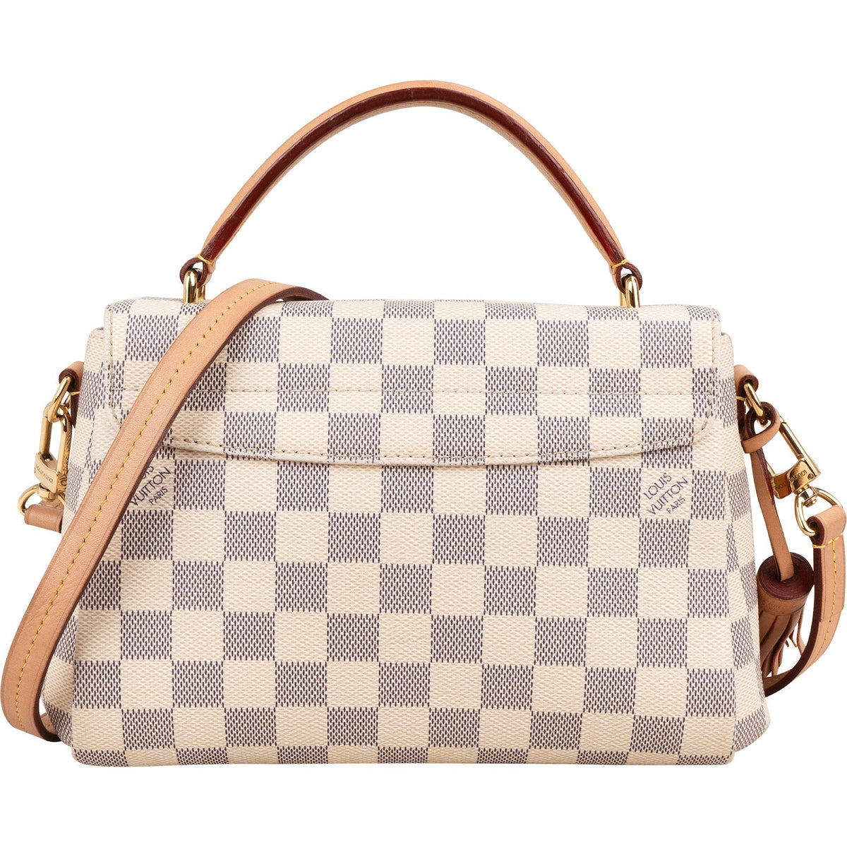 Borsa a mano Louis Vuitton modello Croisette in tela Monogram Damier Azur