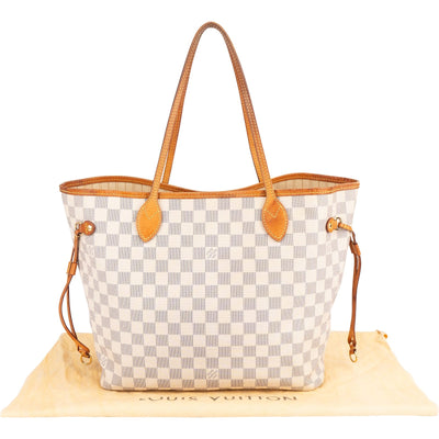 Louis Vuitton Monogram Damier Azur Canvas Neverfull MM Shoulder Bag