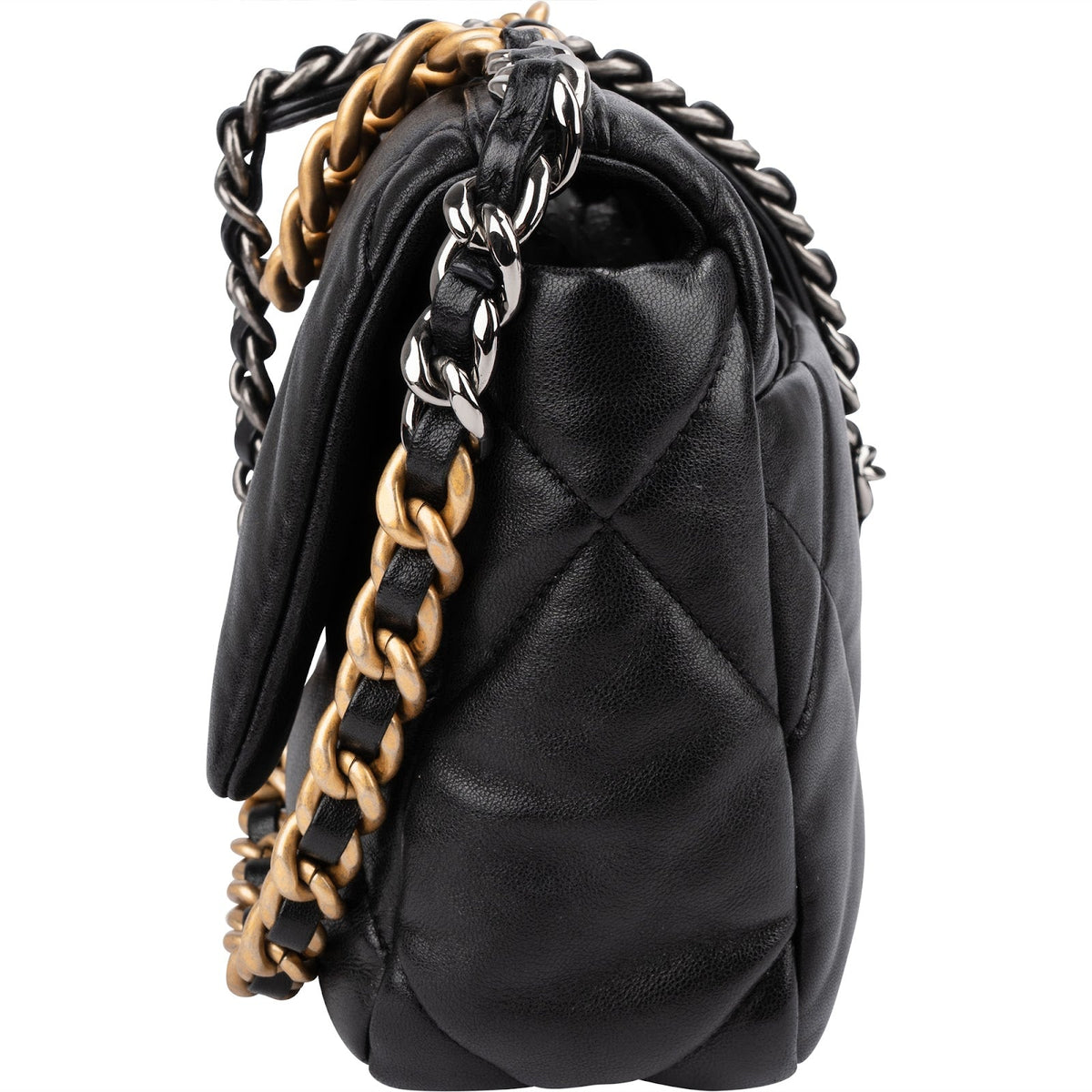Borsa a tracolla Chanel 19 Medium Single Flap in pelle di agnello trapuntata