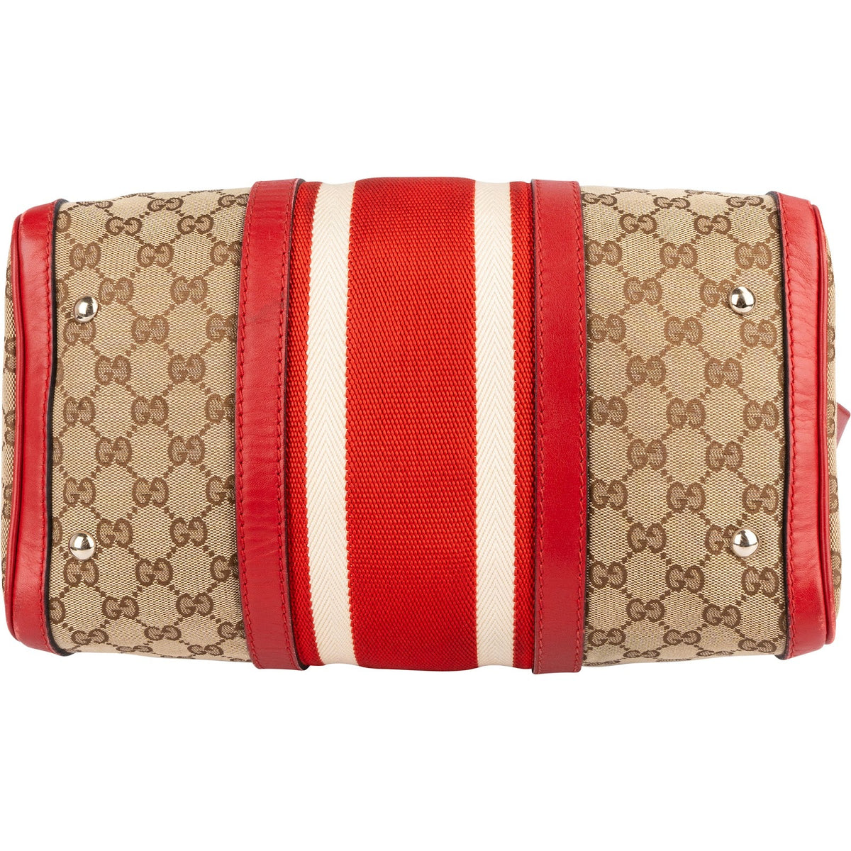 Gucci Monogram GG Canvas Vintage Web Boston Handtasche, Bild 7 von 11