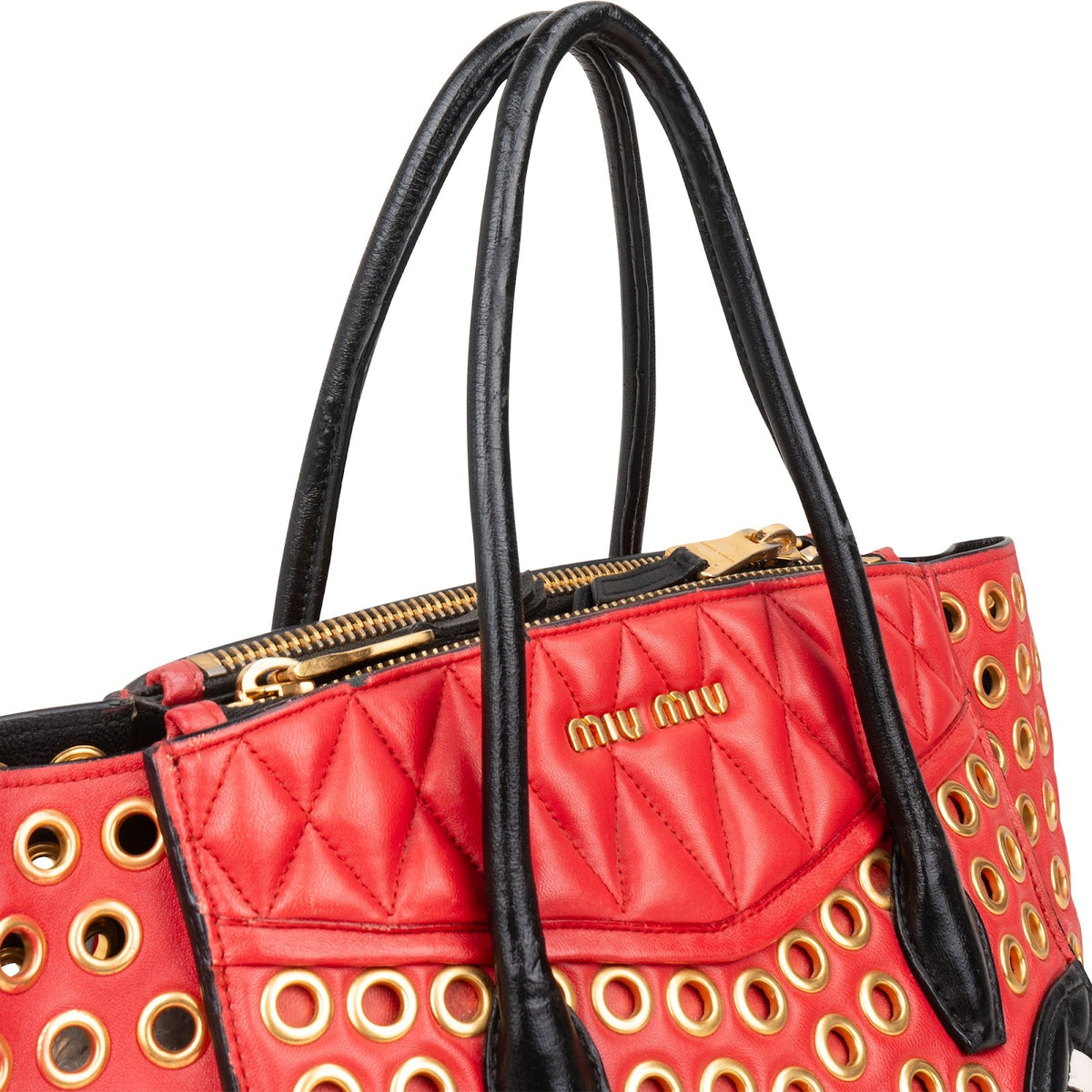 Sac cabas Miu Miu Biker en cuir bicolore