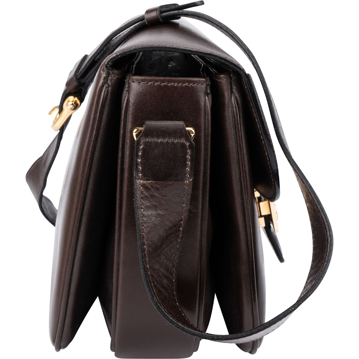 Sac porté épaule Triomphe moyen en cuir de veau brillant Celine