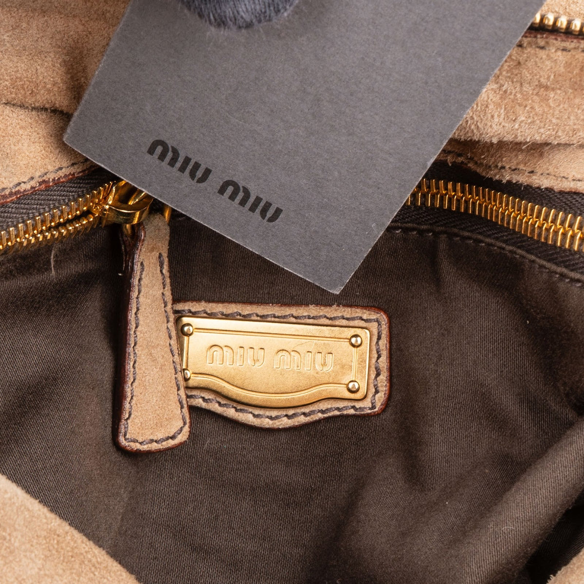 Miu Miu bruine suède Bow Satchel schoudertas