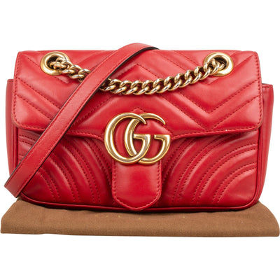Gucci Matelassé Leather GG Marmont Small Crossbody Bag