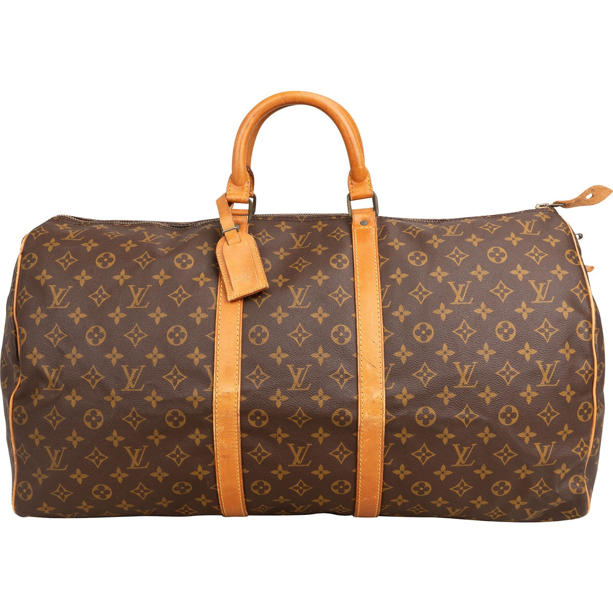 Louis Vuitton Monogram Canvas Keepall 55 aus Monogram Canvas und Vachetta-Leder – Vorderansicht