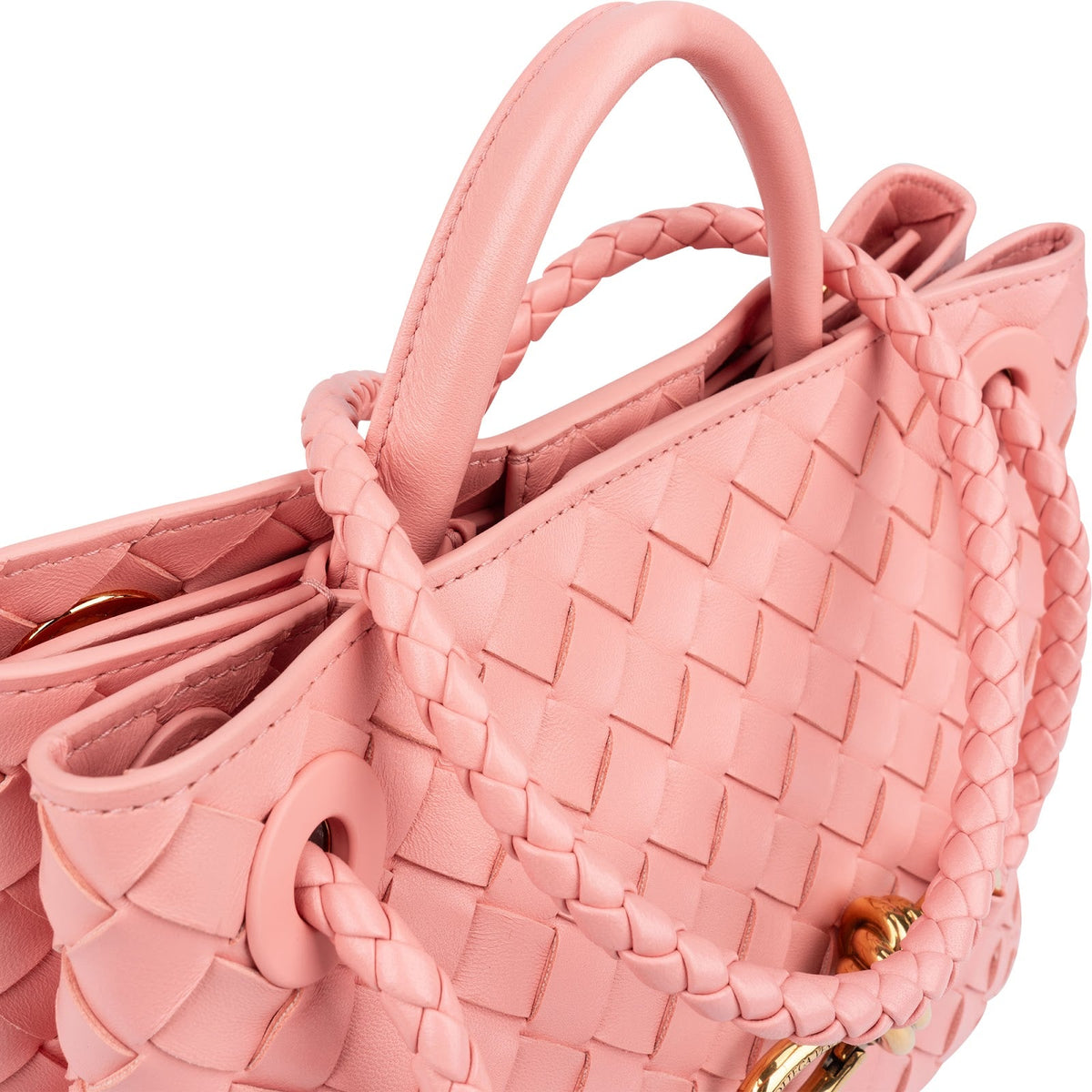 Borsa tote piccola Andiamo in pelle Intrecciato rosa Bottega Veneta