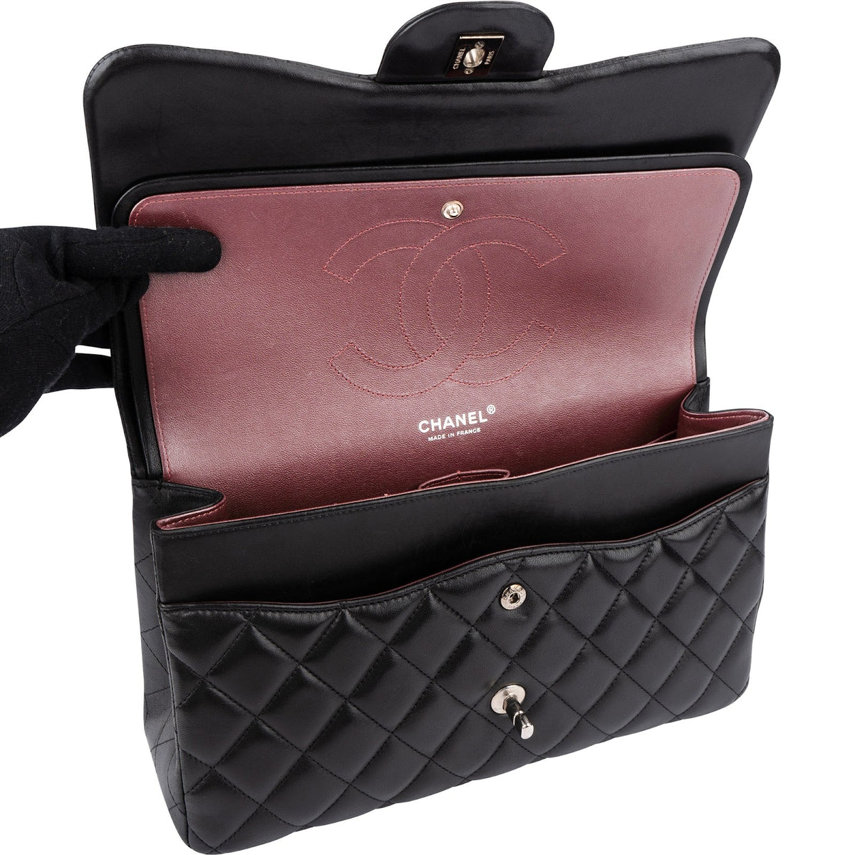 Chanel Jumbo Double Flap aus gestepptem Lammleder – Ansicht 13