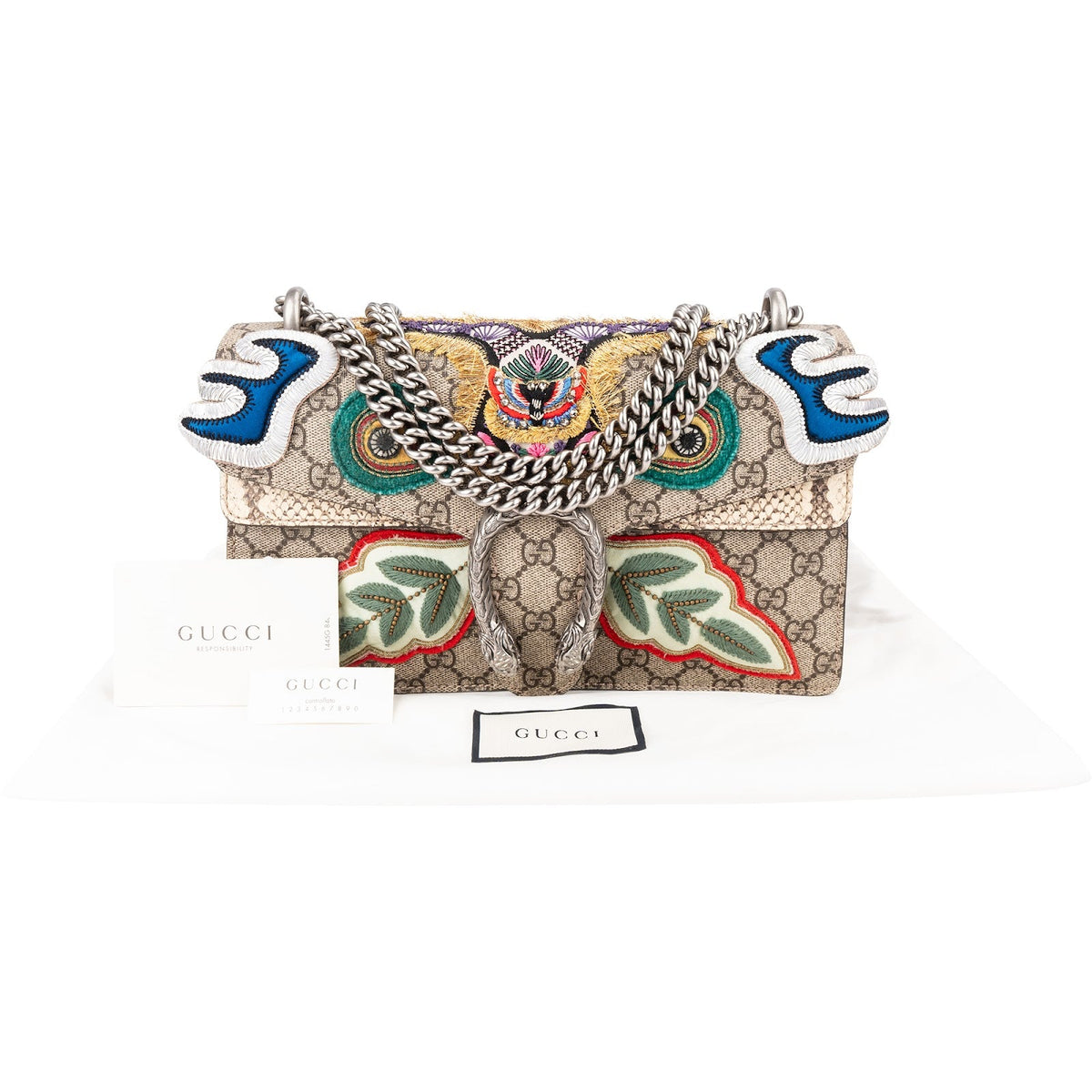 Bolso de hombro y bandolera Dionysus de lona GG Supreme con monograma y bordados de edición limitada de Gucci
