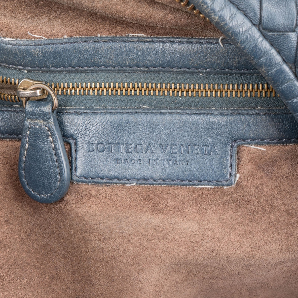 Bottega Veneta Blue Intrecciato Quilted Leather Belly Shoulder Bag