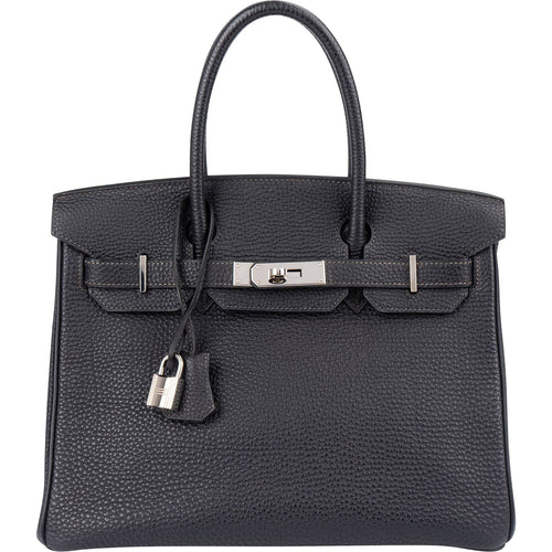 Hermès Dark Navy Bleu Togo Leather Palladium Birkin 30 Handbag