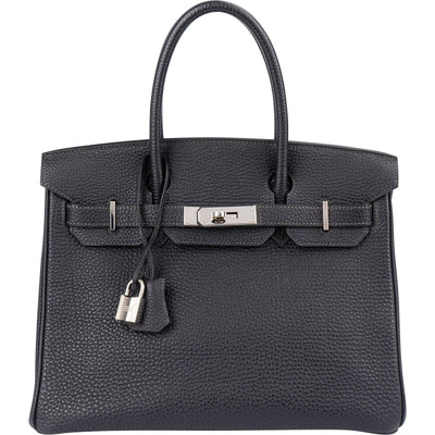 Hermès Dark Navy Bleu Togo Leather Palladium Birkin 30 Handbag