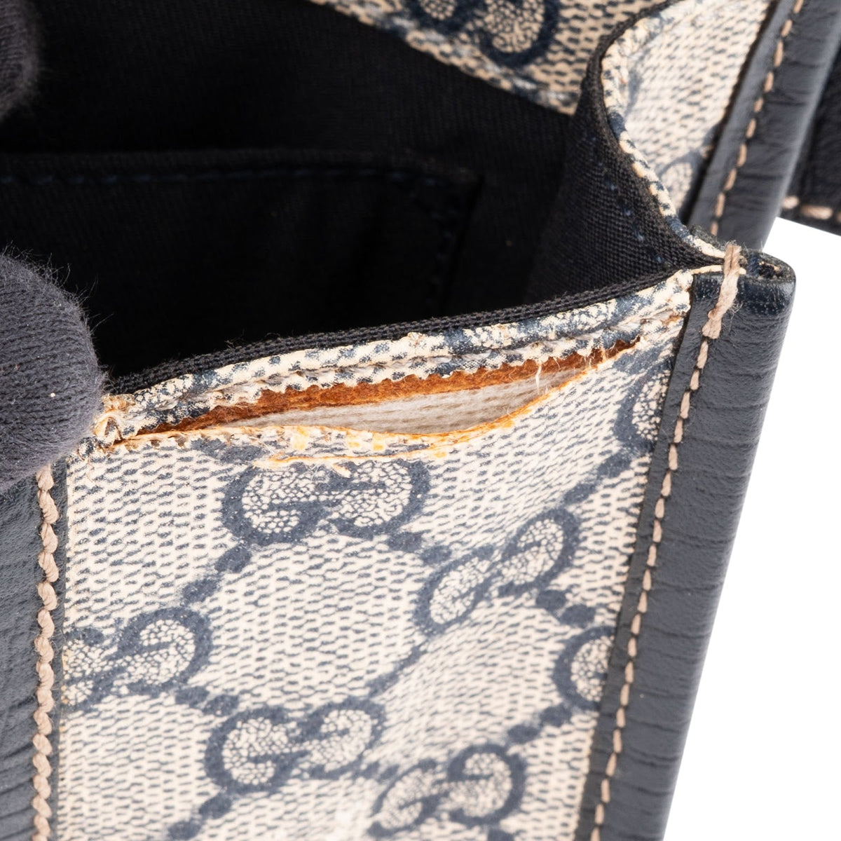 Gucci Blau Leder GG Supreme Web Belt Umhängetasche, Bild 9 von 9