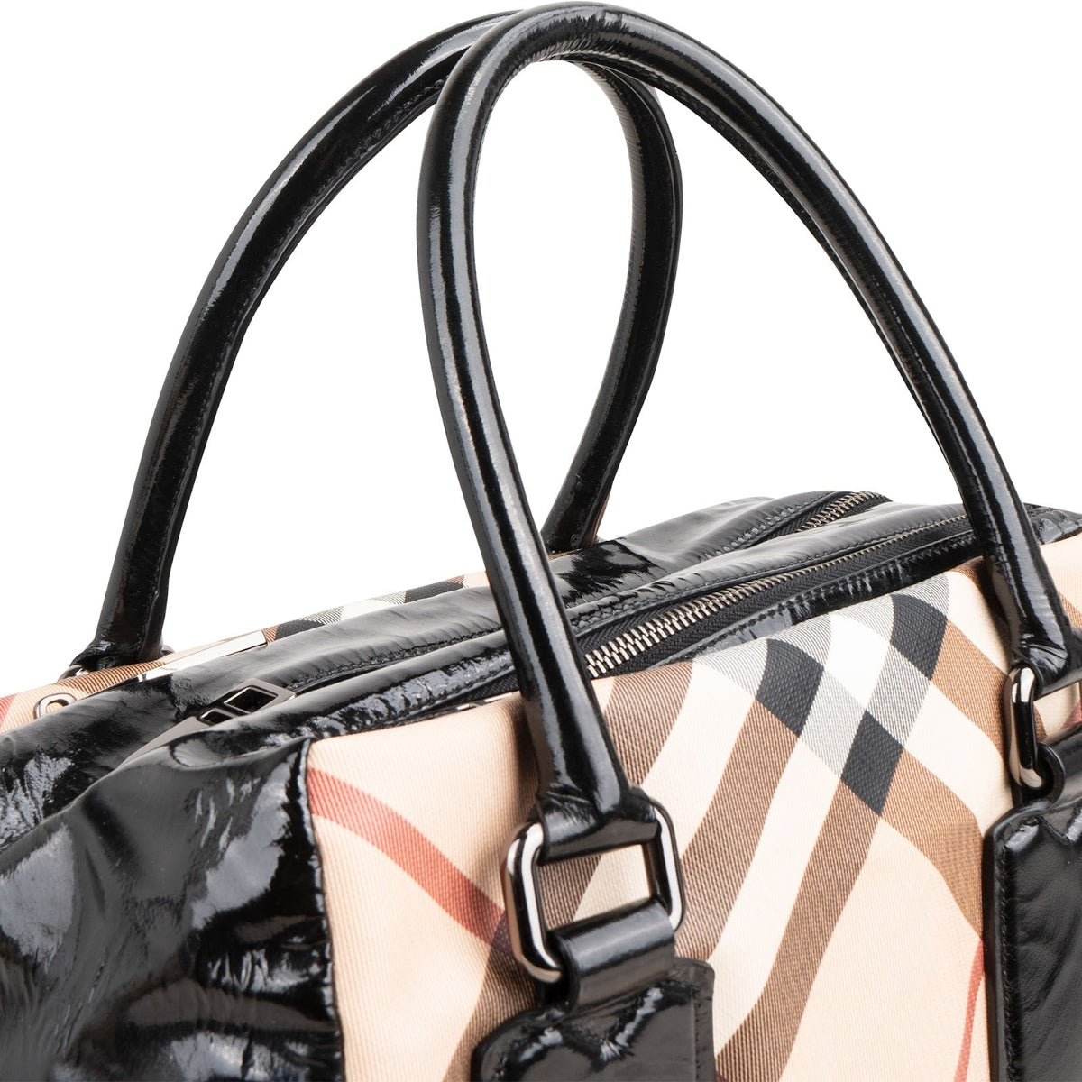 Burberry Lackleder Haymarket Check Tote, Bild 3 von 11