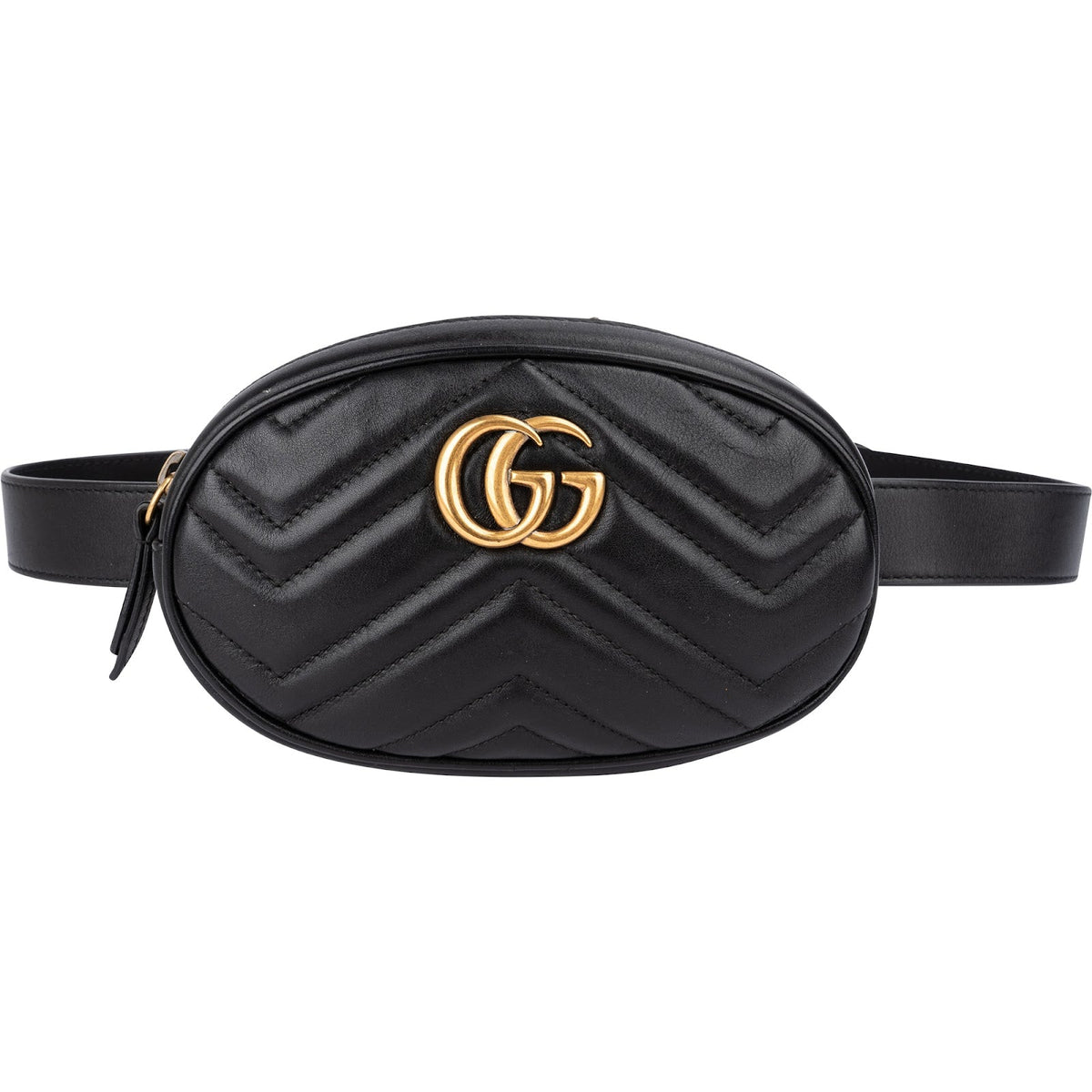 Sac ceinture GG Marmont en cuir matelassé noir Gucci
